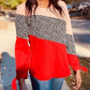 NWT Gorgeous Alfani Pink and Red Top/Blouse